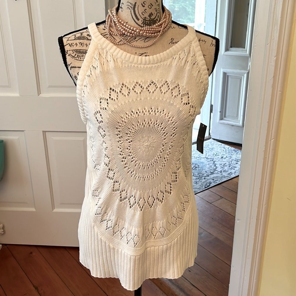 NWT Heather B Sz M Stretch Knot Sweater Tank